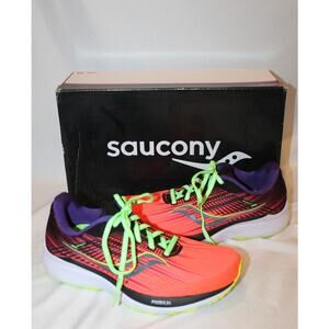 NIB WOMEN'S SZ 7.5 SAUCONY JAZZ VIZI PRO RUNNING ATHLETIC SNEAKERS ORANGE PURPLE
